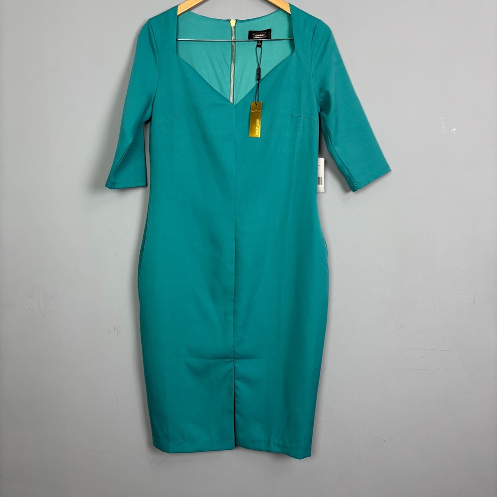 ALEXIA ADMOR Sweetheart Neck Sheath Dress 1/2 Sleeve Size 6 NWT.